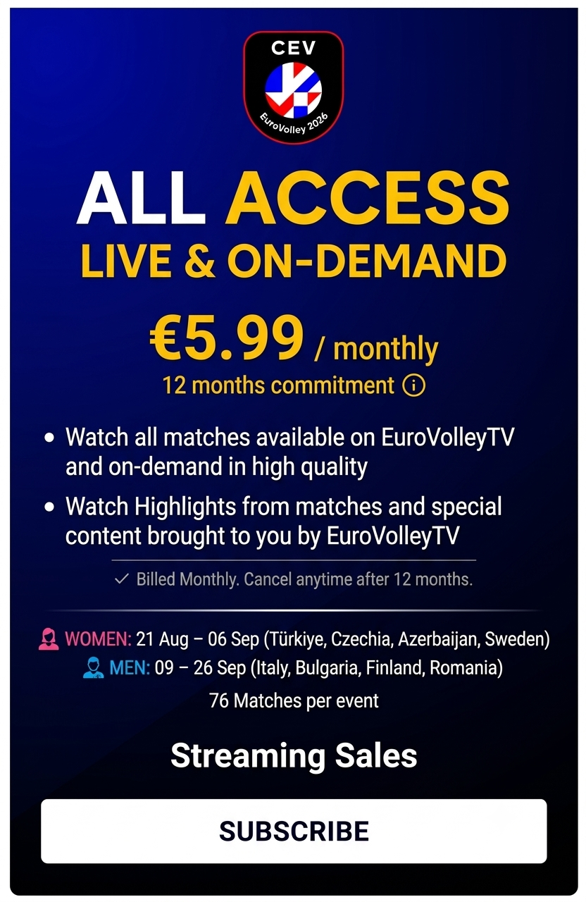 EuroVolley.TV — All Access, Live & On-Demand